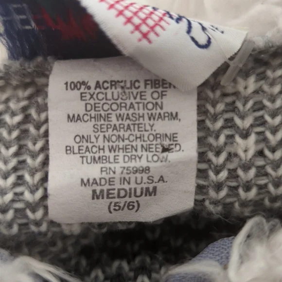 Christmas Vintage Teddy Bear Sweater Size Kids 5/6 - Picture 4 of 12